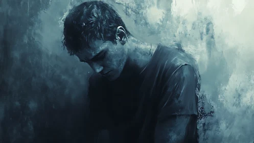 Soft blue solitude with a quiet, thoughtful young soul.