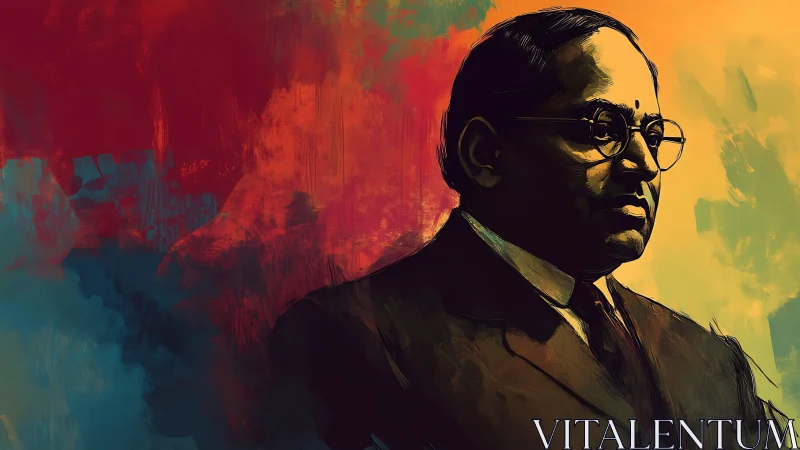 Bold portrait against blazing colors of change and hope.