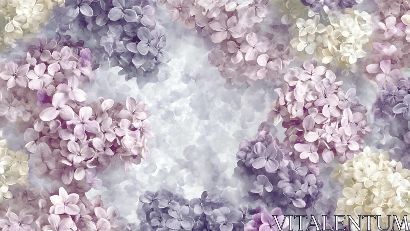 Layered lilac blooms create ethereal depth through soft focus and translucent petals.
