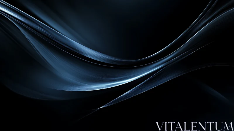 Dark abstract wave lines with luminous blue motion flow.