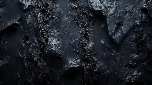 Dark rough rock surface with irregular textured details.