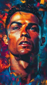 High-contrast digital portrait with hyper-saturated brush textures