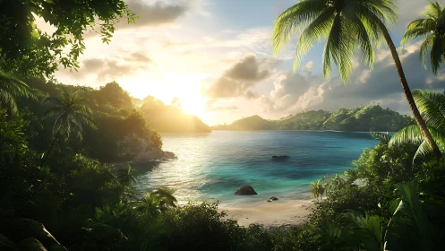 Paradise Bay: Where Emerald Waters Embrace Golden Hour Magic.