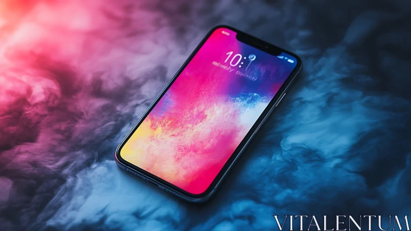 Neon Portal Phantom: Smartphone Conjures Technicolor Dreams.