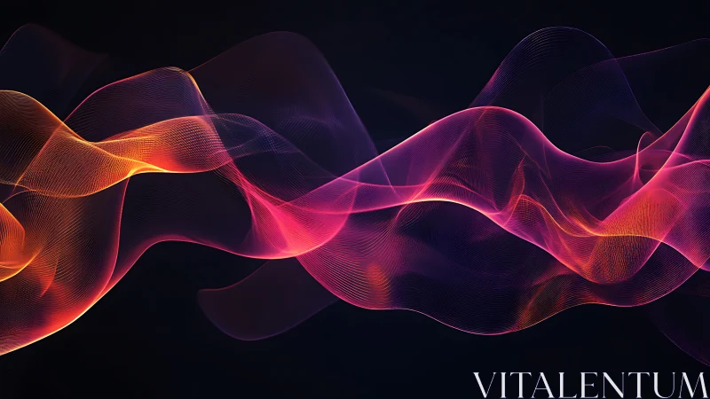 Lively neon waves dance across a deep twilight backdrop