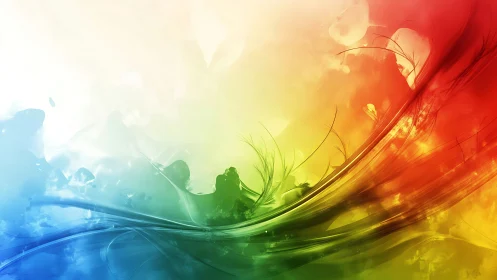 Colorstorm ribbons rush across a sky of melting light