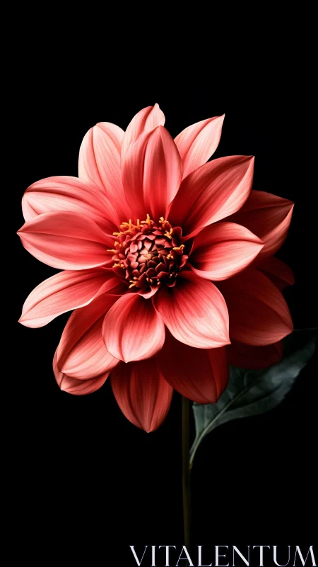 Red Dahlia Specimen: Layered Petal Architecture with Central Stamen Complex.