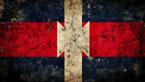 Grunge abstract flag design suggests worn strength and unity