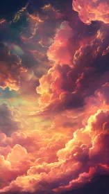 Dreamy sunset clouds glowing in soft pastel skies.