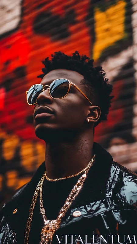 Street style confidence shines against bold urban graffiti wall