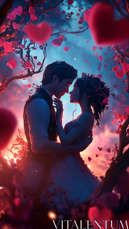 Love Blooms in Neon Heart Sky.