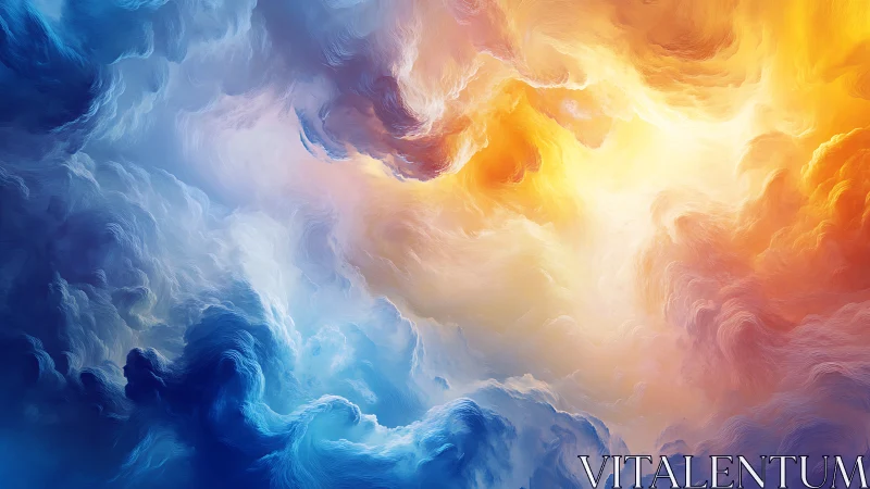 Luminous sky converges between cool and warm atmospheric energies