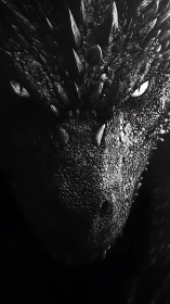 Midnight dragon leans from shadow, obsidian scales whisper