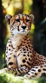 Cheetah Portrait with Striking Amber Eyes.