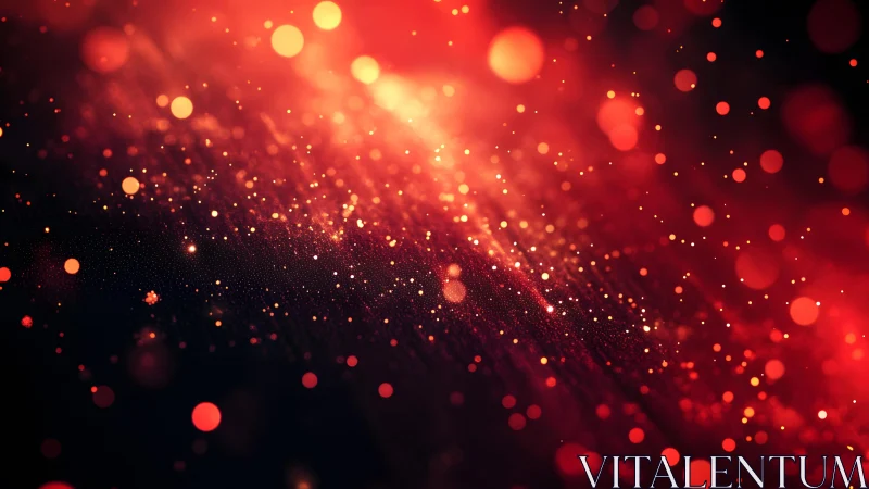 Vibrant Abstract Red Bokeh Light Background in Modern Style.