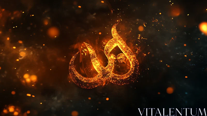 Incandescent Fire Number Fifty Rendered with Particle Dynamics.