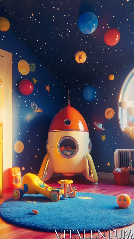 Rocket playroom turns kids’ space dreams into bright reality