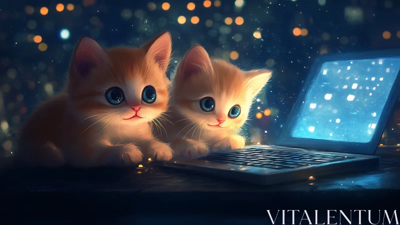 Curious Kittens Discovering the Digital World Together.