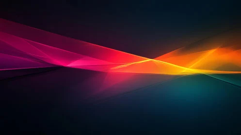 Vibrant abstract light waves on dark background, digital art style.