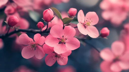 Pink Blossoms Bloom Spring Flourish Detail.