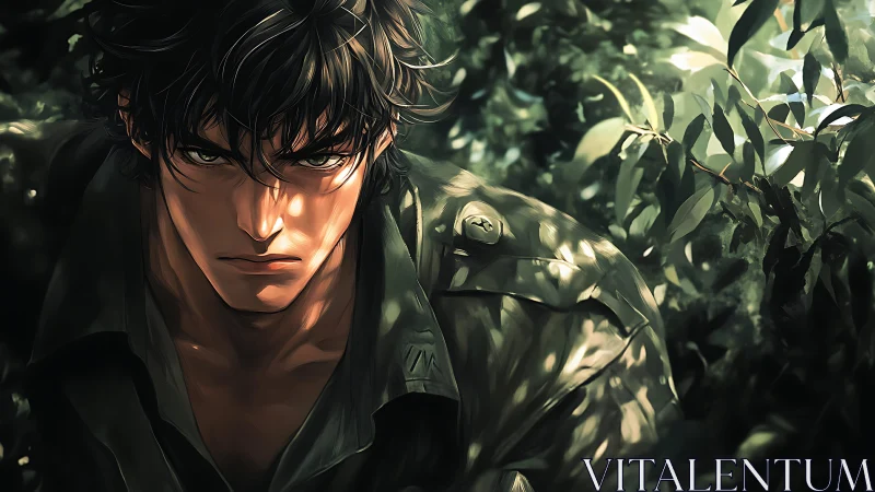 Fierce jungle tactician stalks through shards of sunlight