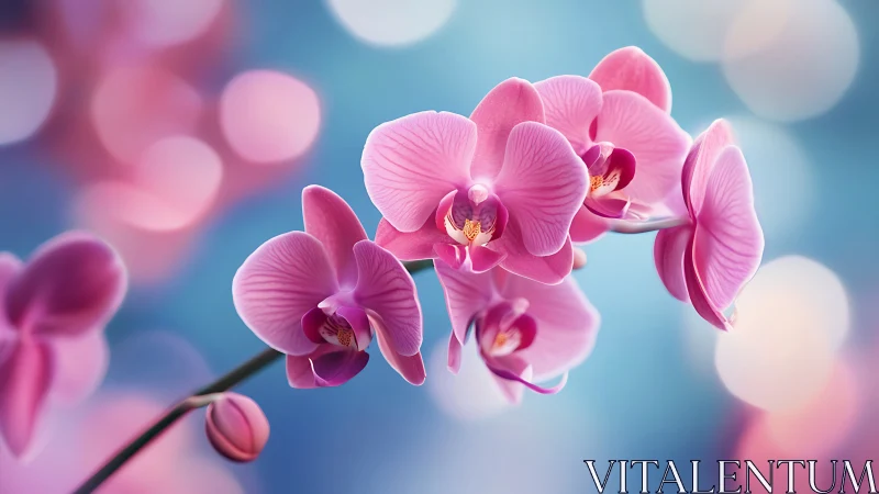 Pink Orchid Flowers Close-Up Detail