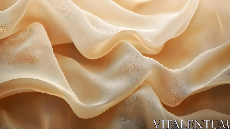 Flowing Ivory Silk Fabric in Soft, Elegant Abstract Style.
