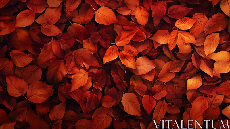 Cozy carpet of glowing autumn leaves in rich warm color tones.