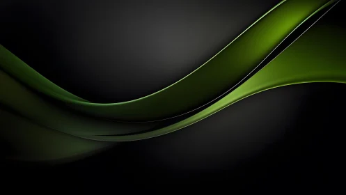 Abstract green and black wave background with modern glossy style.