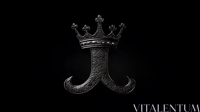 Regal silver J monogram crowned in midnight gloss.