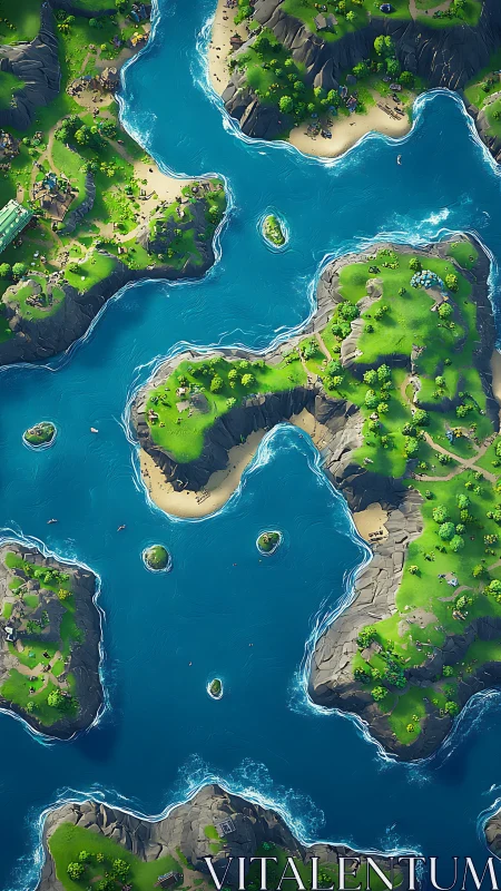 Aerial Archipelago. Turquoise Waters Meet Verdant Isles.