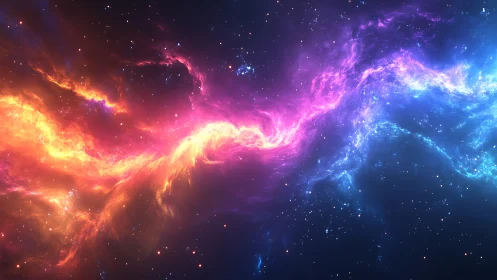 Stellar currents of neon nebulae across deep space.