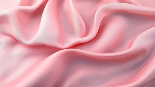Pink synthetic textile surface with soft irregular folds.
