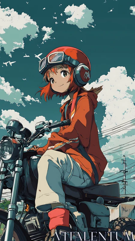 Sky-chasing rider pauses as clouds draw flight paths above