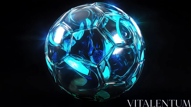 Nebula-kissed glass football orb humming with electric play.