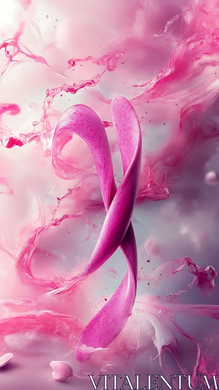 Graceful pink petals swirling in a dreamy liquid dance.