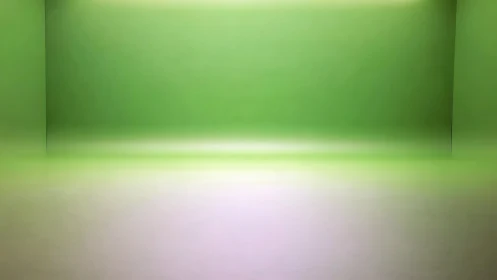 Seamless green cyclorama backdrop with soft gradient lighting