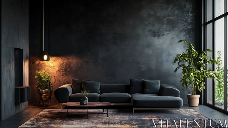 Shadowy lounge composes a quiet duet of light and leaves