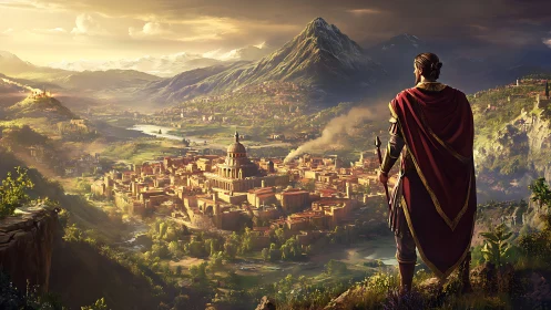 Golden morning crowns a vast fantasy valley kingdom