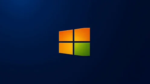 Minimalist quadrants logo on deep blue negative space field.