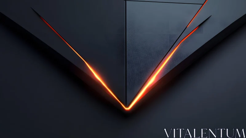 Futuristic dark geometric design with glowing orange accents.