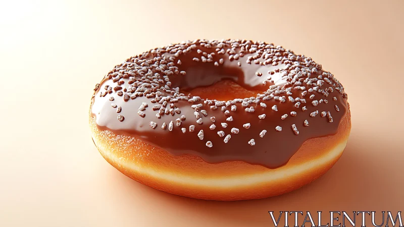 Chocolate Glazed Donut Topped with Sprinkles.