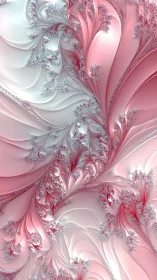 Iterated fractal tendrils form branching filigree in pearlescent pink space