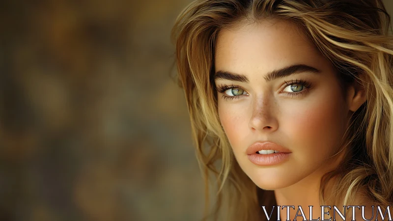 Close-up portrait of young woman against soft blurred background