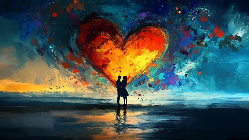 Two Hearts Ignite: A Love Story Painted in Celestial Fire.