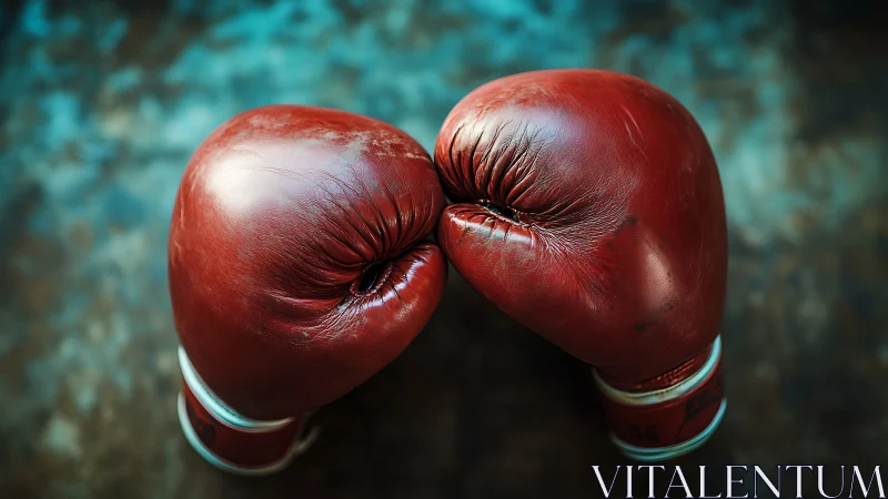Professional Boxing Gloves with Stitched Seams and Metallic Wrist Cuff
