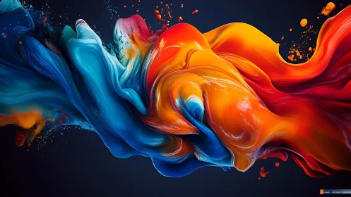 Fluid color plumes flow across a dark digital background