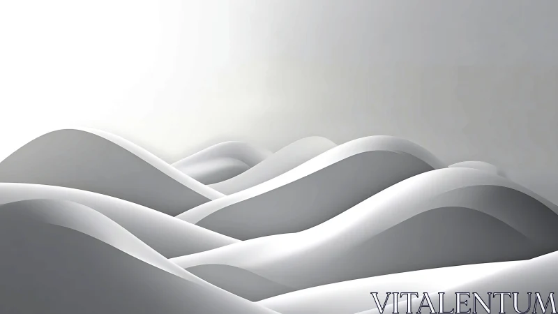 Softly folding silver dunes under a quiet grayscale sky.