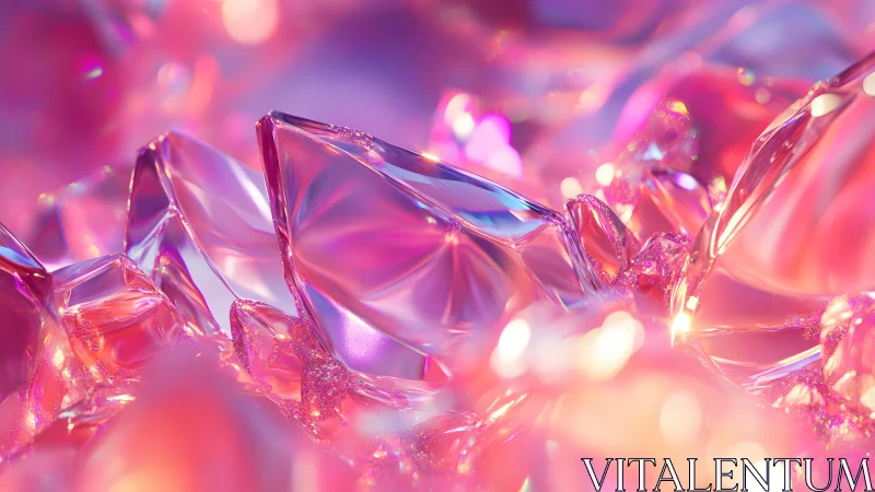 Sparkling Pink Crystals in Soft Focus Fantasy Style.