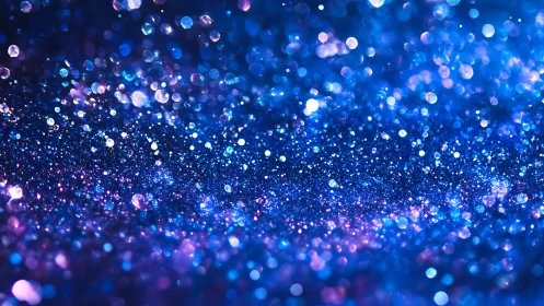 Starlit glitter horizon in dreamy blue and violet light.